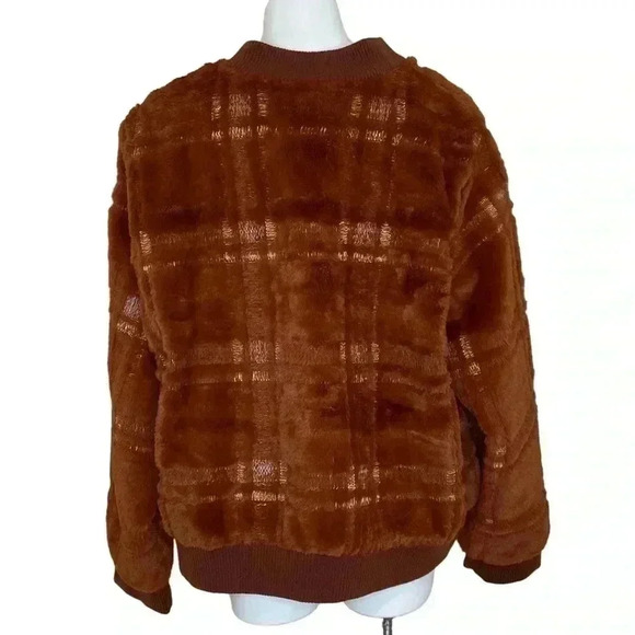 Anthropologie round neck teddy bomber zip up jacket size 3X plus size coat - Picture 3 of 7